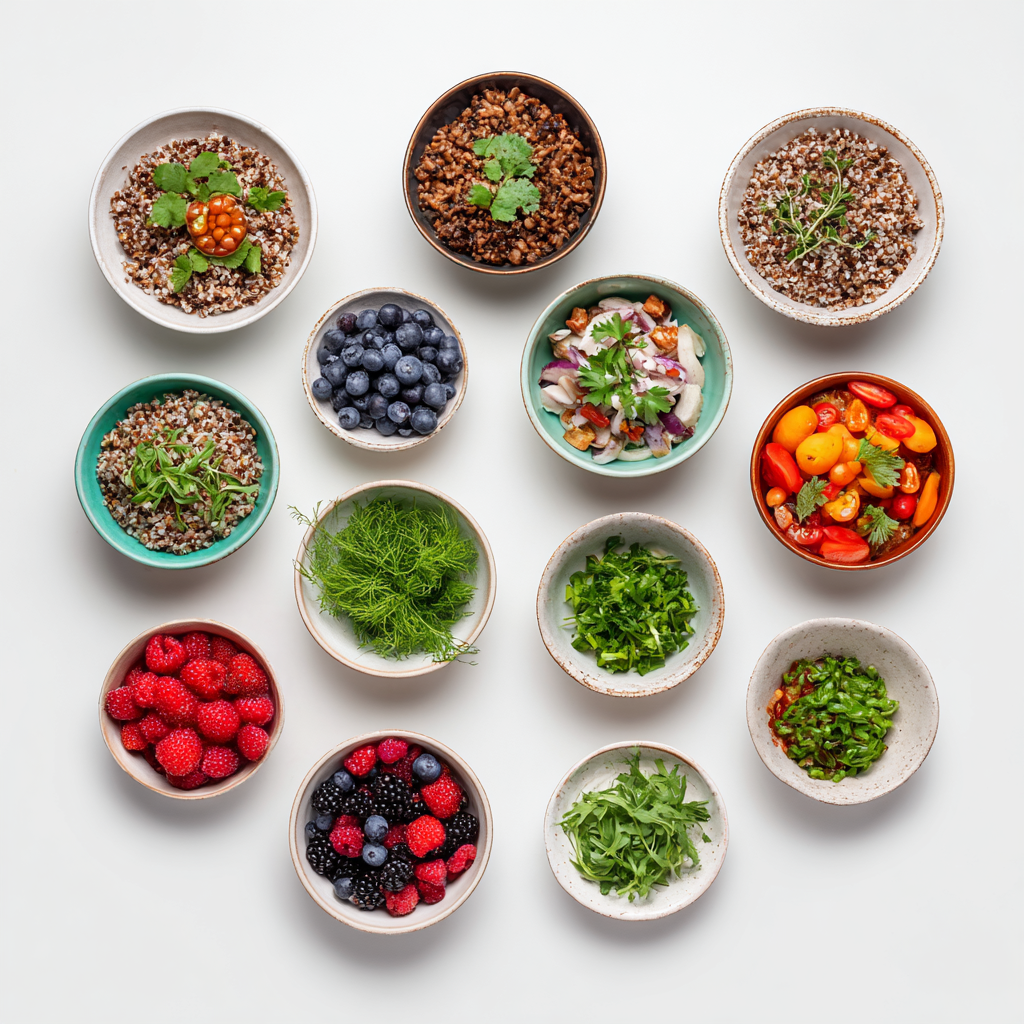 Varietate de alimente sănătoase și colorate